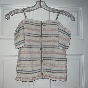 Abercrombie Kids off the shoulder Cotton Stripped Top Size 11/12